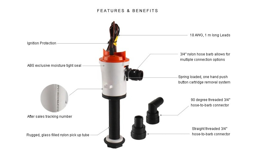 Seaflo 12v Dc 350Gph  Fish Tan - đánh giá và giá Fishing Boat Bilge Pump